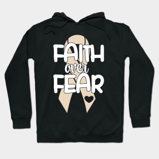 Faith over Fear Pearl Ribbon Lung Cancer Hoodie